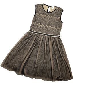 Vintage Weston Wear Anthropologie Lace Dress w/ Tulle Skirt Sz Large Whimsigoth